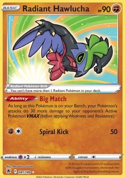 Radiant Hawlucha ASR-081 Ultra Rare Excellent Englisch