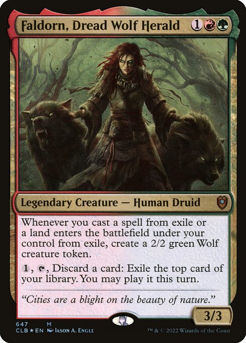 Faldorn, Dread Wolf Herald XCLB-647 Mythic Excellent Englisch Foil