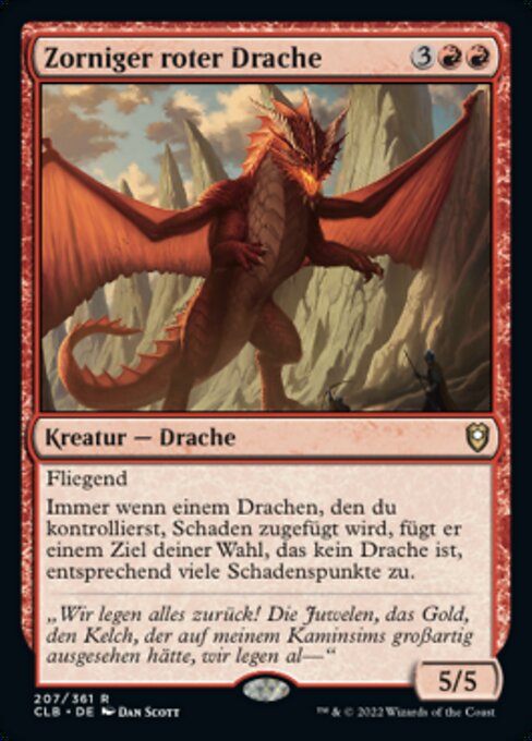 Zorniger roter Drache CLB-207 Rare Near Mint Deutsch
