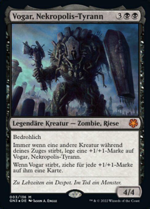 Vogar, Necropolis Tyrant GN3-3 Mythic Near Mint Deutsch Foil