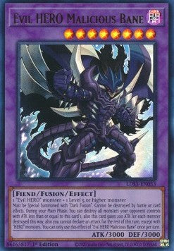 Böser HELD Malicious Bane (V.1) LDS3-033 Ultra Rare Excellent Deutsch 1. Auflage