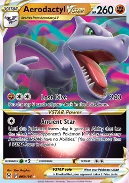 Aerodactyl VSTAR LOR-093 Ultra Rare Excellent Englisch