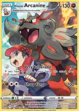 Hisuian Arcanine LOR-TG08 Holo Rare Excellent Englisch
