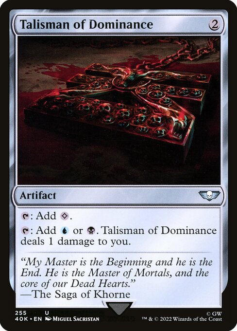 Talisman of Dominance 40K-255 Uncommon Near Mint Englisch