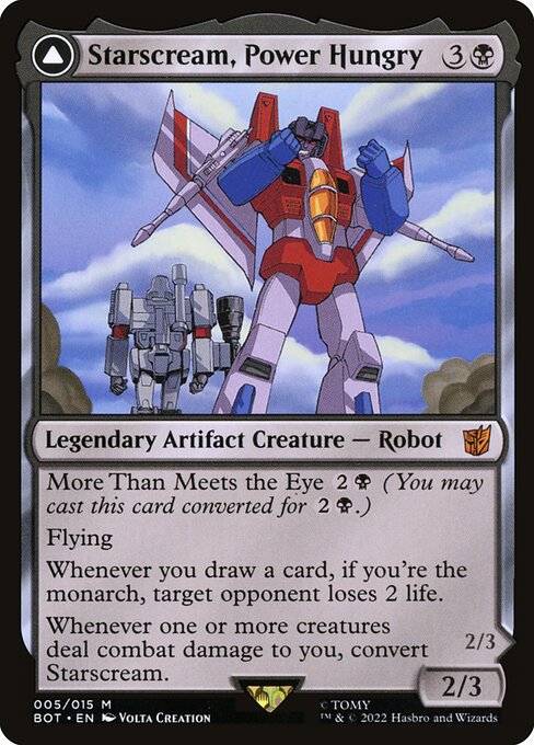 Starscream, Power Hungry // Starscream, Seeker Leader (V.1) BOT-5 Mythic Excellent Deutsch