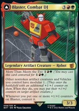 Blaster, Combat DJ // Blaster, Morale Booster (V.1) BOT-8 Mythic Excellent Deutsch