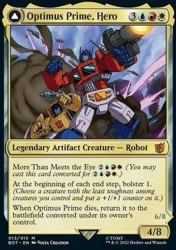 Optimus Prime, Hero // Optimus Prime, Autobot Leader (V.1) BOT-13 Mythic Near Mint Deutsch Foil