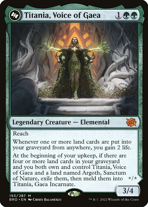 Titania, Voice of Gaea // Titania, Gaea Incarnate BRO-193 Mythic Excellent Englisch