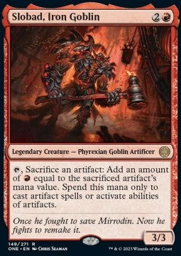 Slobad, Iron Goblin ONE-149 Rare Light Played Englisch