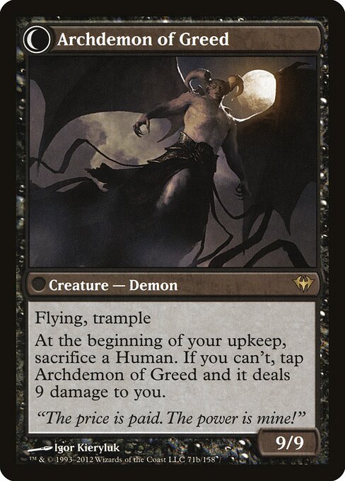 Ravenous Demon // Archdemon of Greed - Back Face