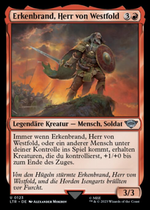 Erkenbrand, Herr von Westfold LTR-123 Uncommon Near Mint Deutsch
