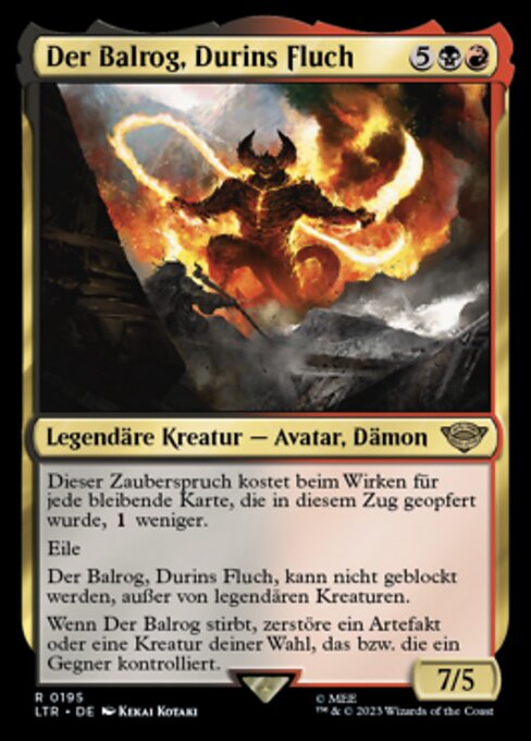 Der Balrog, Durins Fluch LTR-195 Rare Excellent Deutsch