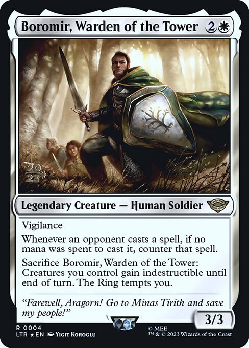Boromir, Warden of the Tower PLTR-4 Rare Near Mint Englisch Foil
