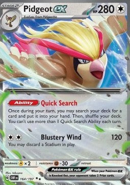 Pidgeot ex OBF-164 Double Rare Excellent Englisch