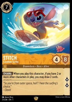 Stitch - Sorgloser Surfer (V.1) 1TFC-21 Legendary Boosterfrisch Deutsch Foil