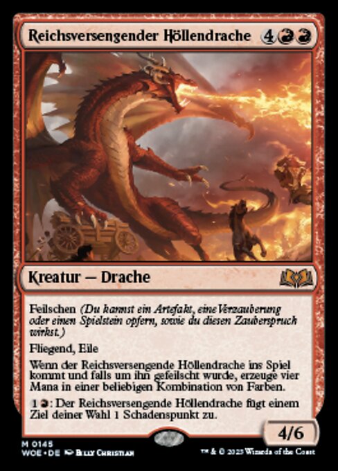 Reichsversengender Höllendrache WOE-145 Mythic Excellent Deutsch Foil