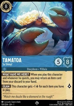 Tamatoa - So glänzend! 1TFC-159 Super Rare Boosterfrisch Deutsch Foil