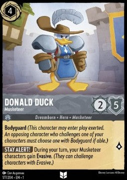 Donald Duck - Musketier 1TFC-177 Uncommon Boosterfrisch Deutsch Foil