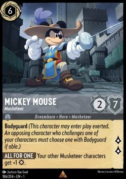Micky Maus - Musketier 1TFC-186 Rare Boosterfrisch Deutsch Foil