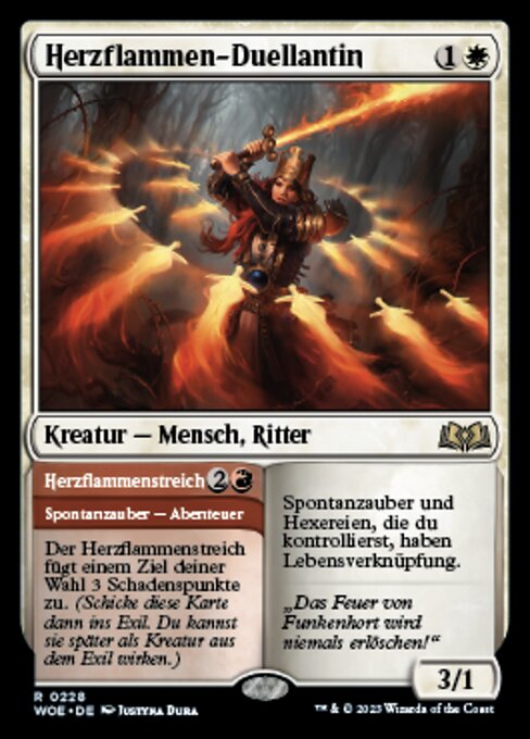 Heartflame Duelist // Herzflammenstreich WOE-228 Rare Good Deutsch