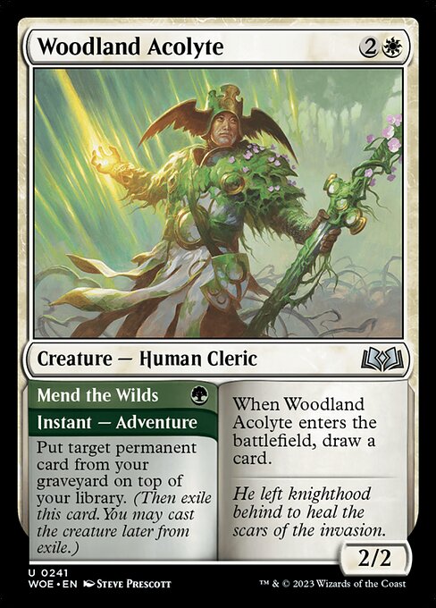 Woodland Acolyte // Mend the Wilds WOE-241 Uncommon Near Mint Englisch Foil