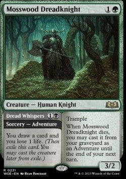 Mosswood Dreadknight // Schreckensgeflüster WOE-231 Rare Excellent Deutsch Foil