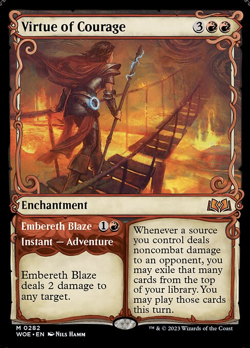 Virtue of Courage // Embereth Blaze XWOE-282 Mythic Near Mint Englisch Foil