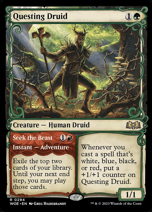 Questing Druid // Seek the Beast XWOE-294 Rare Near Mint Englisch
