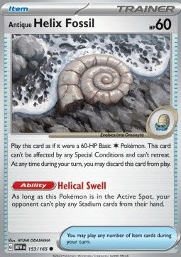 Antikes Helixfossil MEW-153 Common Near Mint Deutsch Reverse Holo