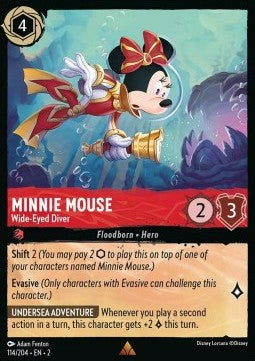 Minnie Maus - Staunende Taucherin 2ROF-114 Rare Boosterfrisch Englisch Foil