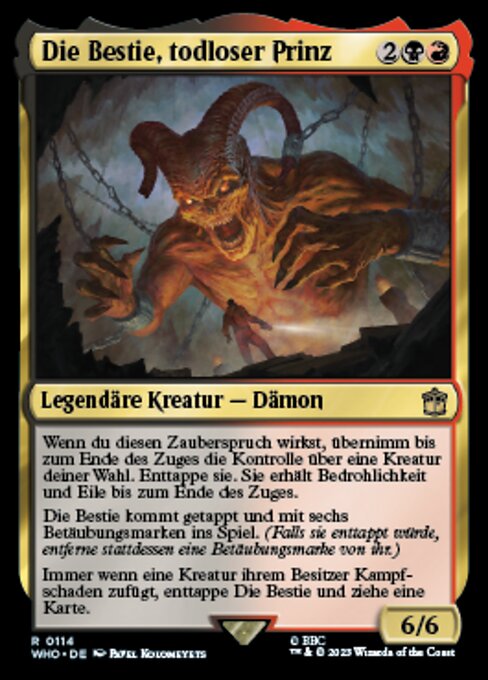 Die Bestie, todloser Prinz WHO-114 Rare Near Mint Deutsch