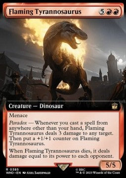 Flaming Tyrannosaurus XWHO-385 Rare Near Mint Englisch Foil