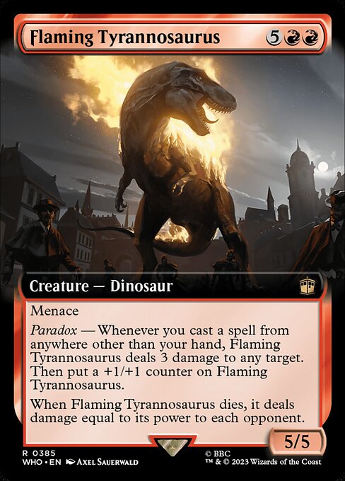 Flaming Tyrannosaurus XWHO-385 Rare Near Mint Englisch Foil