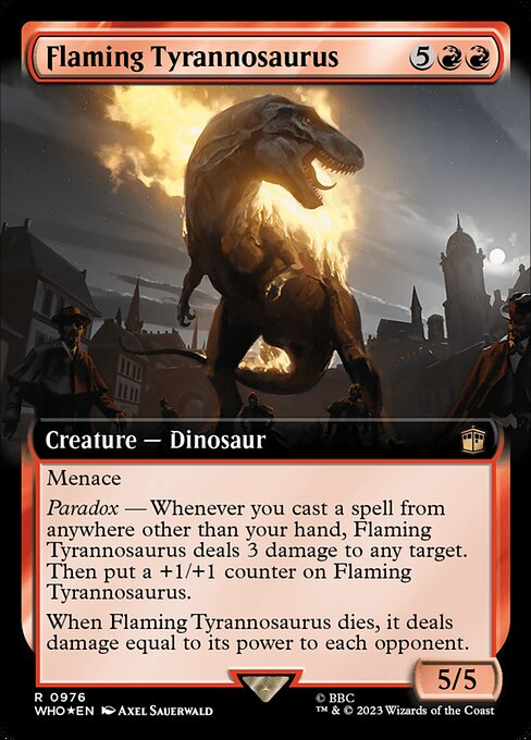 Brennender Tyrannosaurus (V.3) XWHO-976 Rare Excellent Englisch Foil