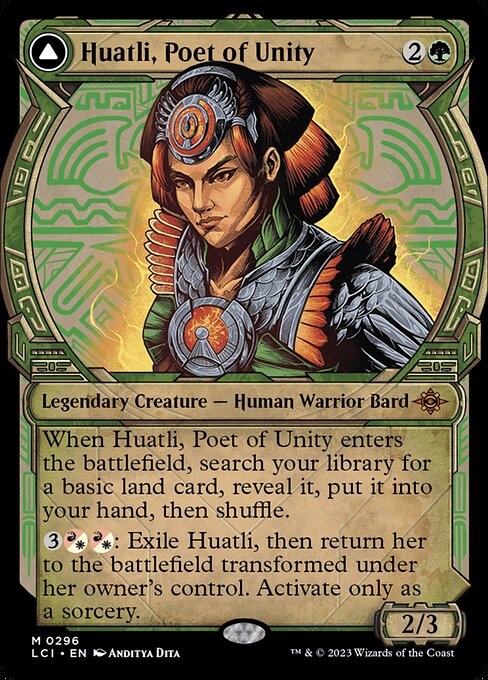 Huatli, Poetin der Einheit // Brüllen des Fünften Volkes (V.1) XLCI-296 Mythic Near Mint Englisch Foil