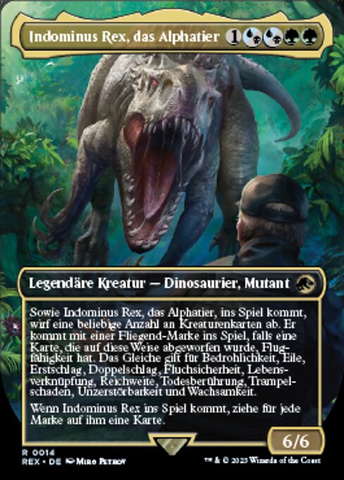 Indominus Rex, Alpha (V.1) REX-14 Rare Excellent Deutsch Foil