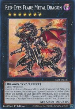 Rotäugiger Leuchtfeuer-Metalldrache (V.1) RA01-038 Super Rare Excellent Deutsch 1. Auflage