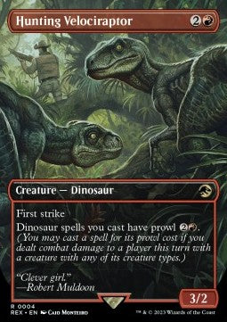 Hunting Velociraptor REX-4 Rare Near Mint Englisch Foil