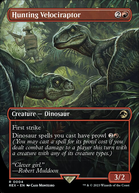 Hunting Velociraptor REX-4 Rare Near Mint Englisch Foil