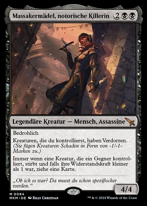 Massakermädel, notorische Killerin MKM-94 Mythic Near Mint Deutsch Foil