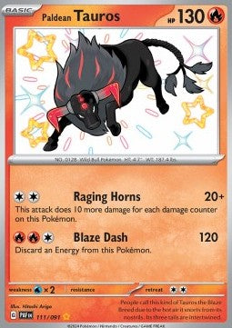 Paldea-Tauros PAF-111 Shiny Rare Near Mint Deutsch