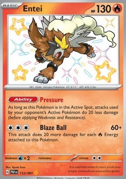 Entei PAF-112 Shiny Rare Near Mint Englisch