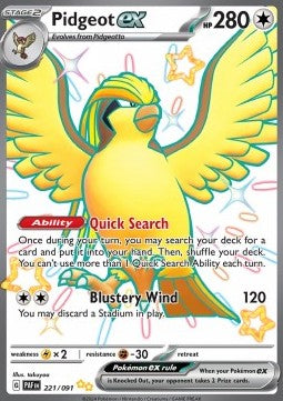 Pidgeot ex PAF-221 Shiny Ultra Rare Played Englisch