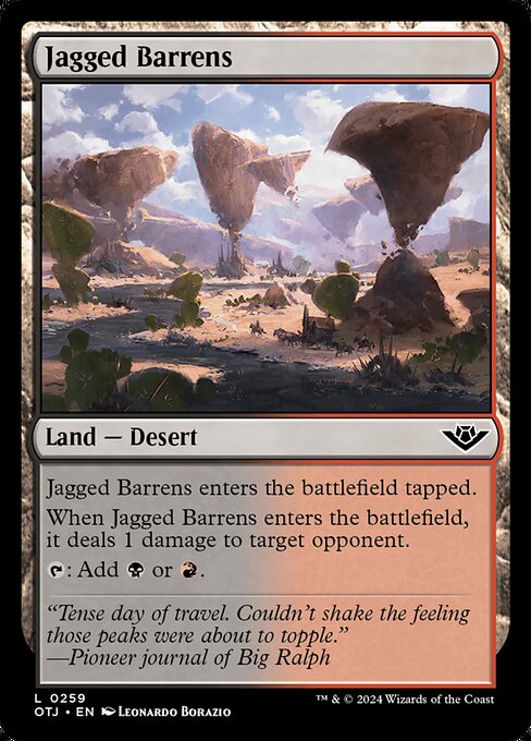 Jagged Barrens OTJ-259 Land Near Mint Englisch Foil