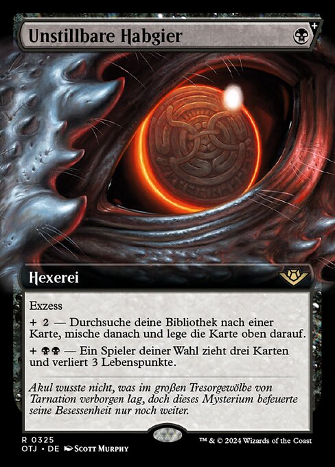Unstillbare Habgier XOTJ-325 Rare Near Mint Deutsch Foil