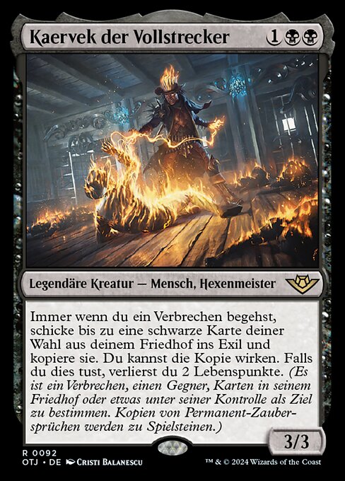 Kaervek der Vollstrecker OTJ-92 Rare Excellent Deutsch