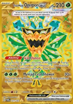 Türkisgrüne Maske Ogerpon ex TWM-221 Secret Rare Good Deutsch