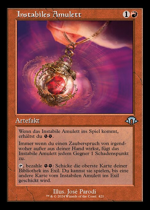 Instabiles Amulett (V.1) XMH3-421 Uncommon Near Mint Deutsch Foil