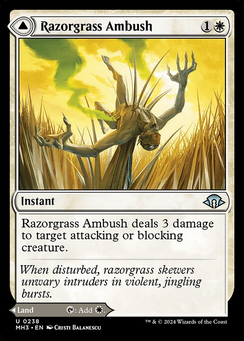 Razorgrass Ambush // Razorgrass Field MH3-238 Uncommon Near Mint Englisch