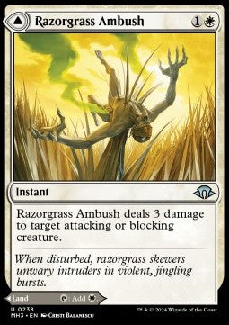 Klingengras-Hinterhalt // Klingengrasfeld MH3-238 Uncommon Excellent Deutsch Foil
